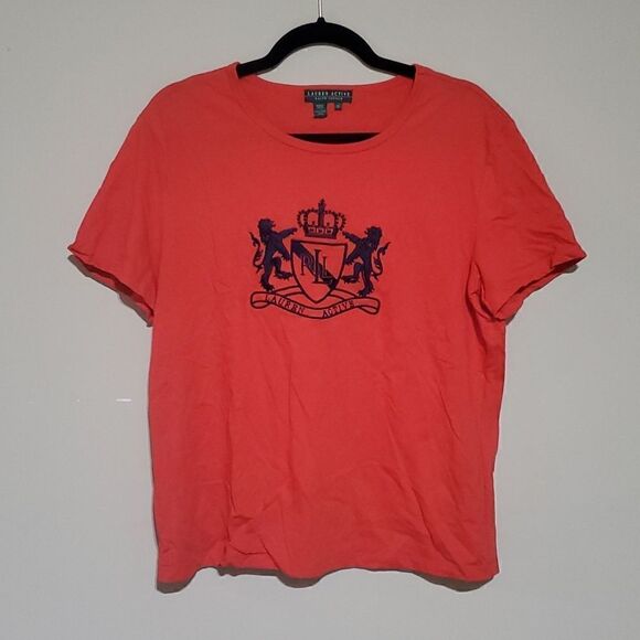 LAUREN LRL ACTIVE Ladies Embroidered T-Shirt - Size XL - Picture 1 of 5